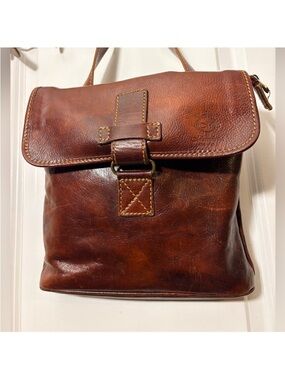 Vintage Manufactus Rome (Manufacius) Italian Leather Messenger Crossbody Bag